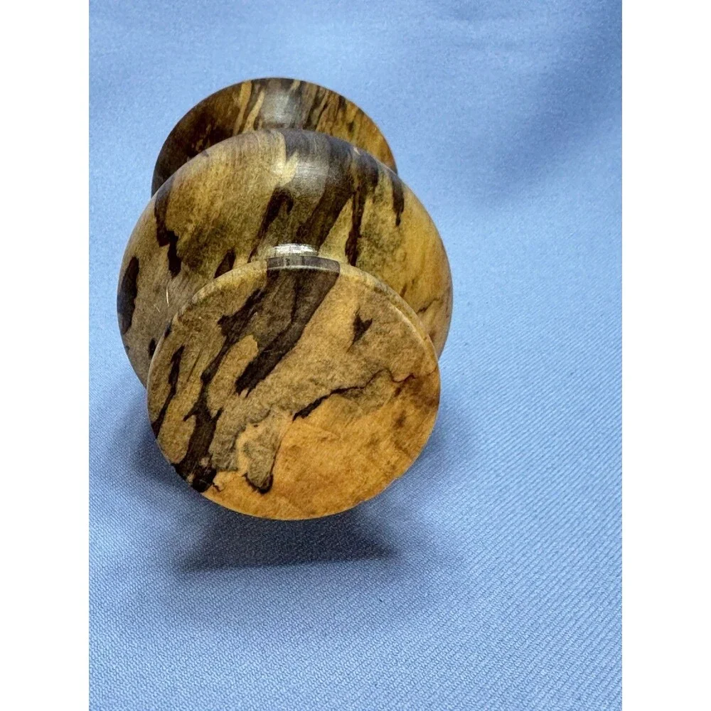 Hand Turned / Hand Crafted Wooden Vase Marbled Grained Spalted Wood   4” C Core